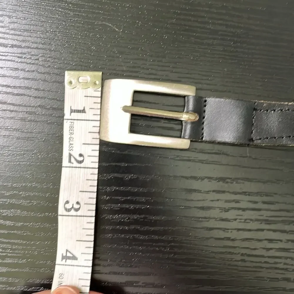 Unique Black Woven Leather Chain Belt with Silver Buckle